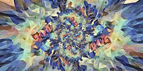 Framed Reverse Floral Radial Print