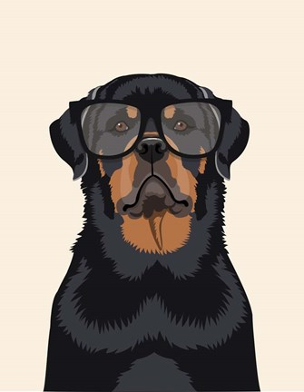 Framed Rottie Tan Print