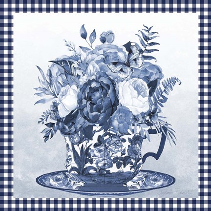 Blue Teacup Bouquet B Fine Art Print by Jean Plout at FulcrumGallery.com