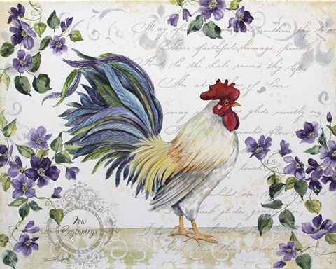 Framed Seasonal Rooster 1 Print