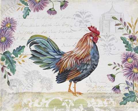 Framed Seasonal Rooster 5 Print