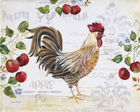 Framed Seasonal Rooster 10 Print