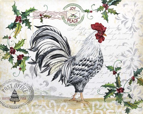 Framed Seasonal Rooster 12 Print
