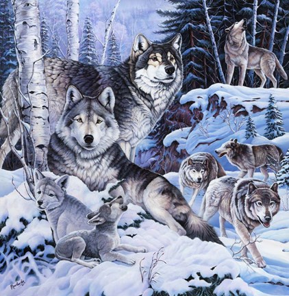 Framed Wolfpack Print