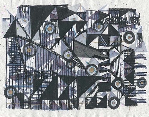 Framed Circles &amp; Triangles Print