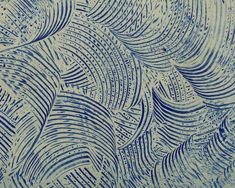 Framed Textures in Blue V Print