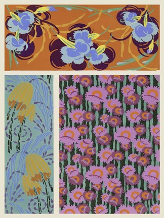Framed Art Deco Florals VII Print