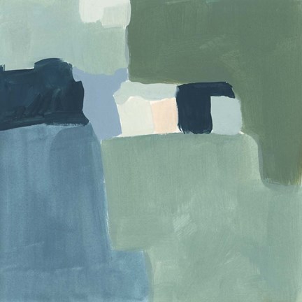 Framed Teal and Sage II Print