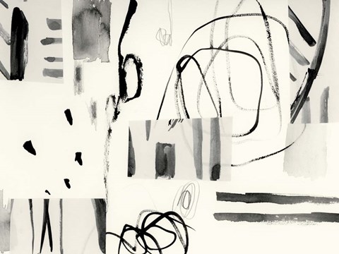 Framed Neutral Patchwork I Print