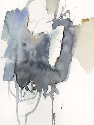 Framed Indigo Splatter I Print