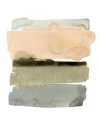 Framed Peachy Horizon I Print