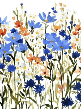 Framed Bright Wildflower Medley I Print