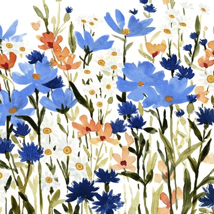 Framed Bright Wildflower Medley III Print