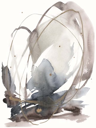 Framed Inky Vortex I Print