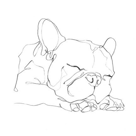 Framed French Bulldog Contour II Print