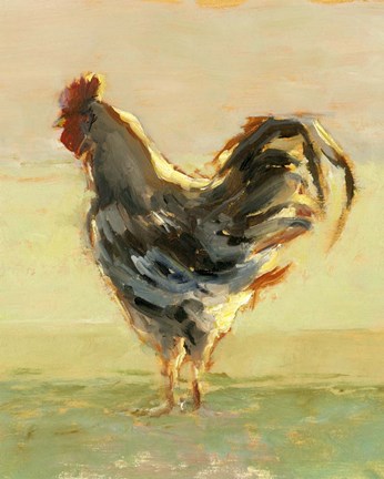 Framed Sunlit Rooster II Print