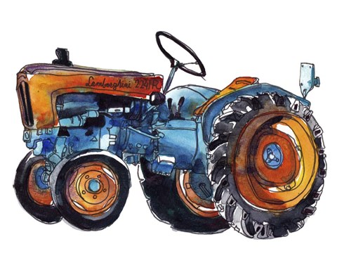Framed Tractor Study II Print