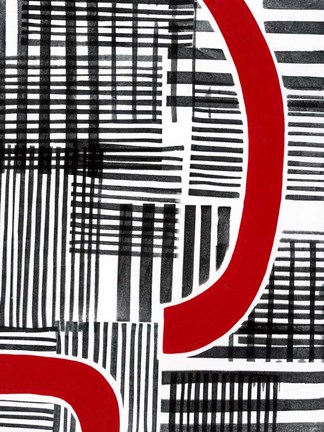 Framed Red Interrupted I Print