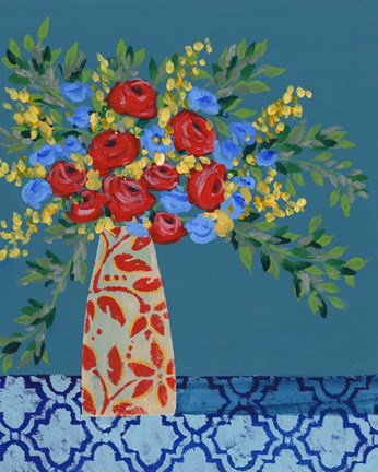 Framed Gathering of Flowers II Print