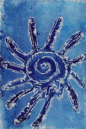 Framed Cerulean Shells V Print