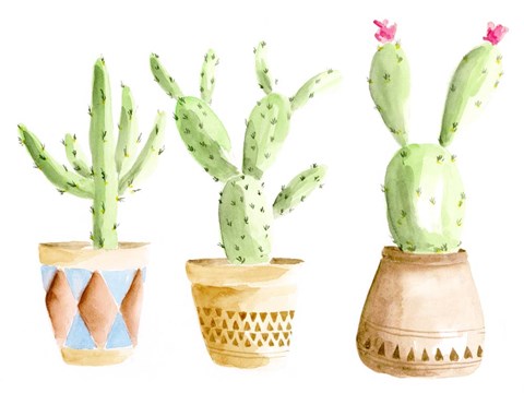 Framed Patterned Pots I Print