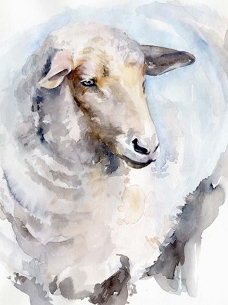 Framed Watercolor Sheep I Print