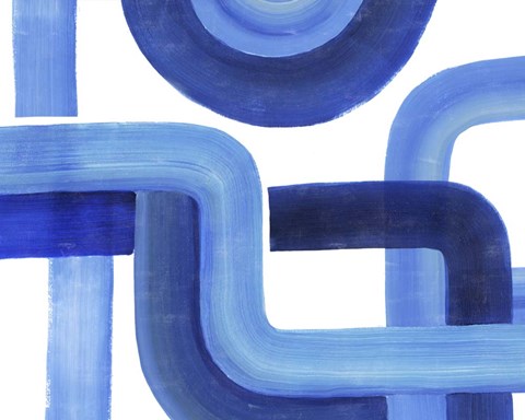 Framed Woven Cobalt II Print