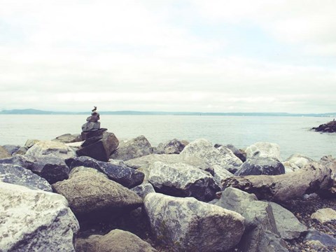 Framed Bay Rocks IV Print