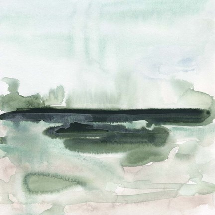 Framed Green Coast II Print