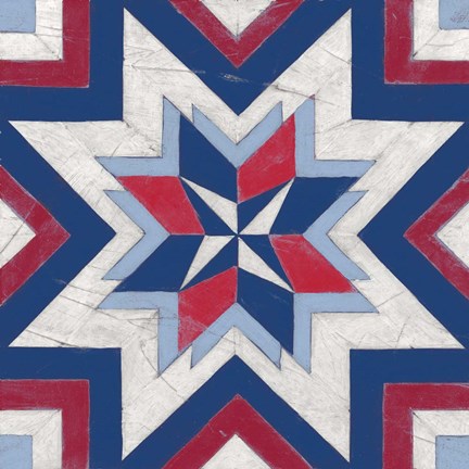 Framed Americana Quilt Motif III Print