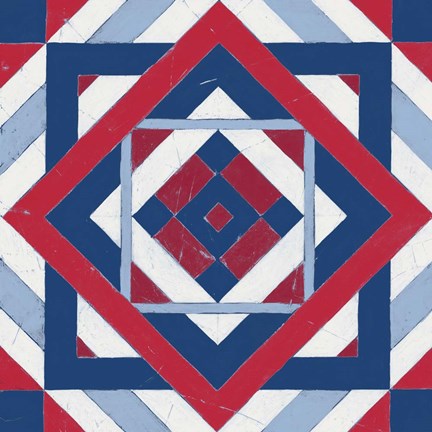 Framed Americana Quilt Motif IV Print