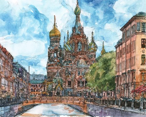 Framed Russia Temple II Print