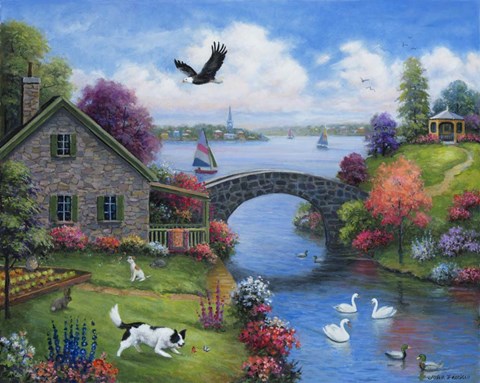 Framed Summer Inlet Print