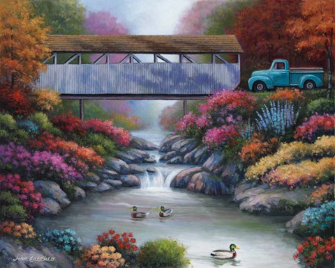 Framed Spring Covered Bridge Print
