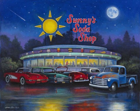 Framed Sunny&#39;s Soda Shop Print