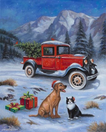 Framed Waiting for Christmas Print