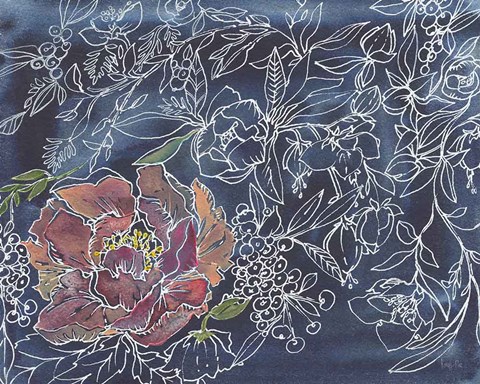 Framed Garden at Dusk Print