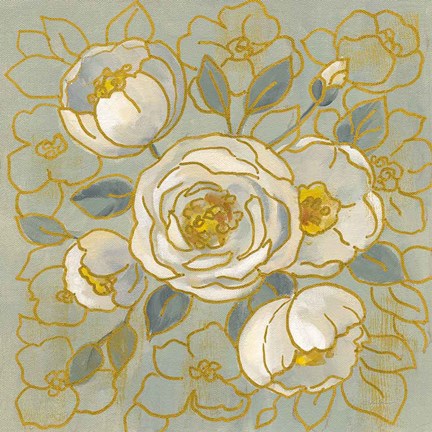 Framed Sage Floral II Print