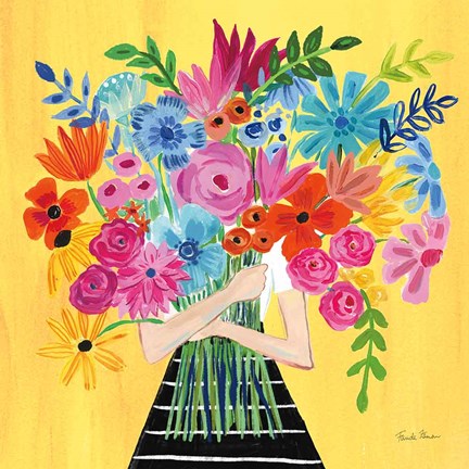 Framed Bunch of Flowers I Print