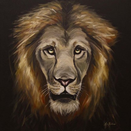 Framed Lion Painting Print