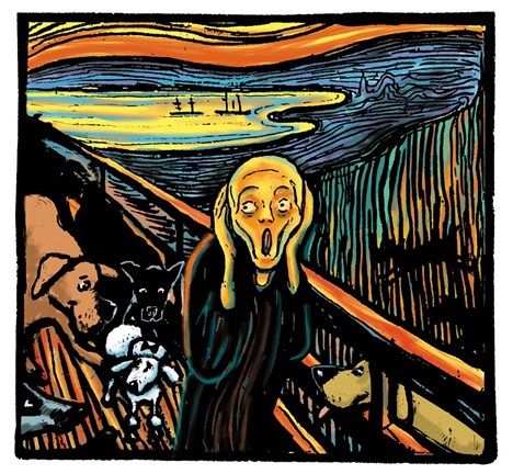 Framed Munch Dog Print