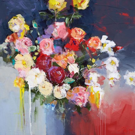 Framed White Flowers Print