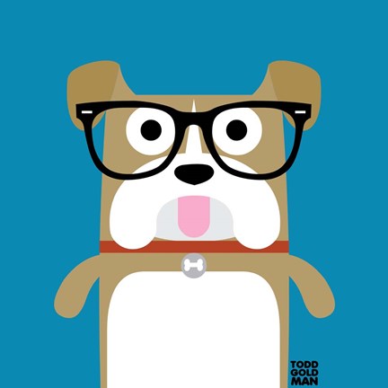 Framed Bow Wow Bulldog Print