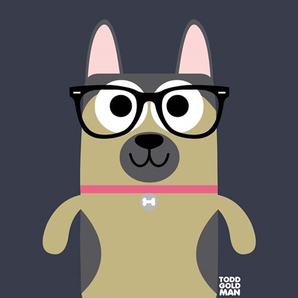 Framed Bow Wow German Shepherd Print