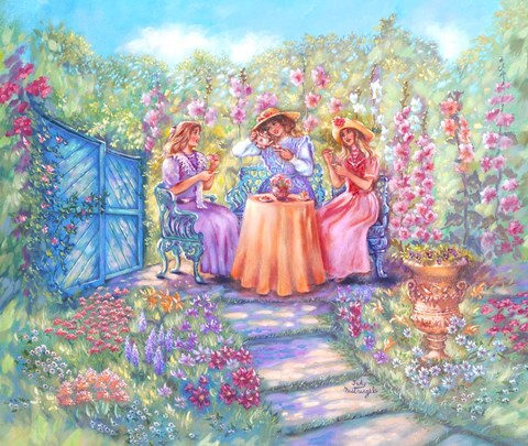 Framed Garden Tea Party Print