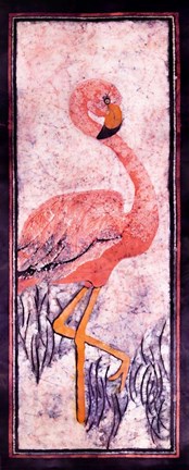 Framed Flamingo 1 Batik Print