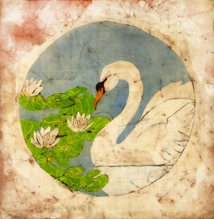 Framed Swan Batik Print