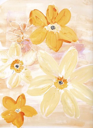 Framed Buttercream Floral Print