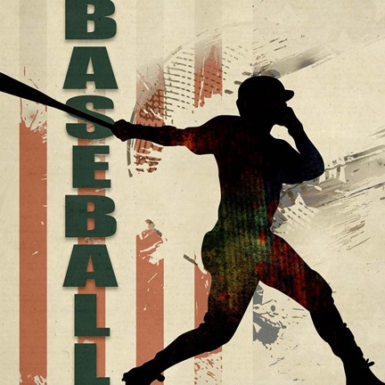 Framed Baseball Urban Art Print