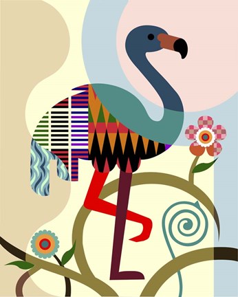 Framed American Flamingo Print